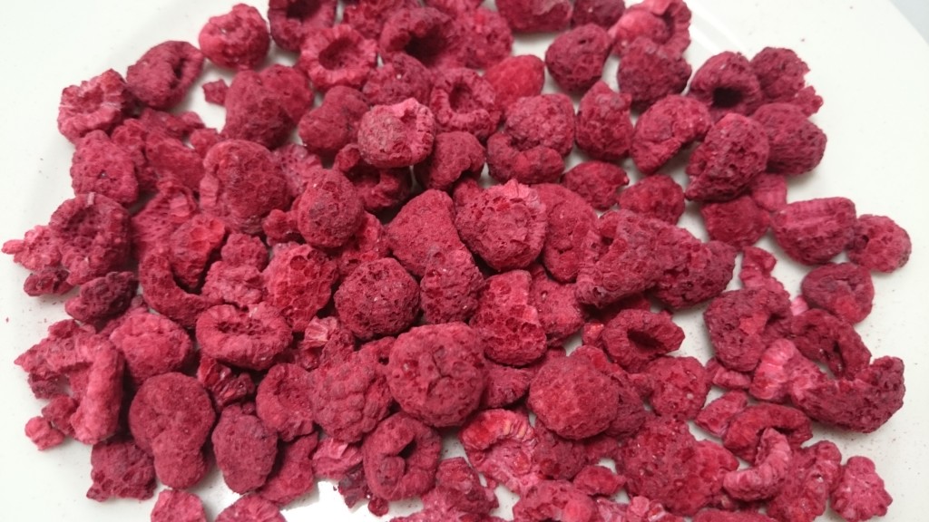 CONTINUOUS PASTEURIZATION & STERILIZATION of freeze dried raspberries